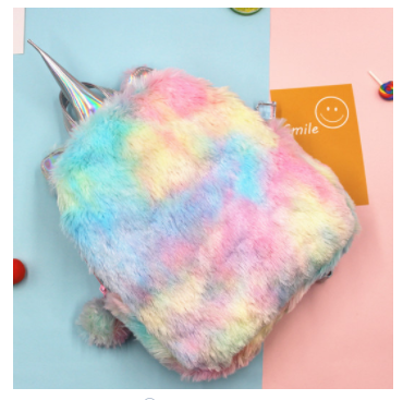 New child lovely laser unicorn shaped plush backpack for kids