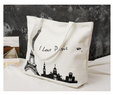 canvas bag large zipper bag shopping bag