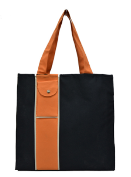 polyester tote bag with one small pocket