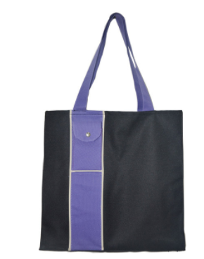 polyester tote bag with one small pocket