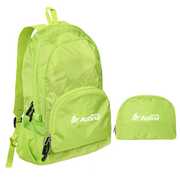 Foldable 420D polyester kids school backpack bag with a pouch