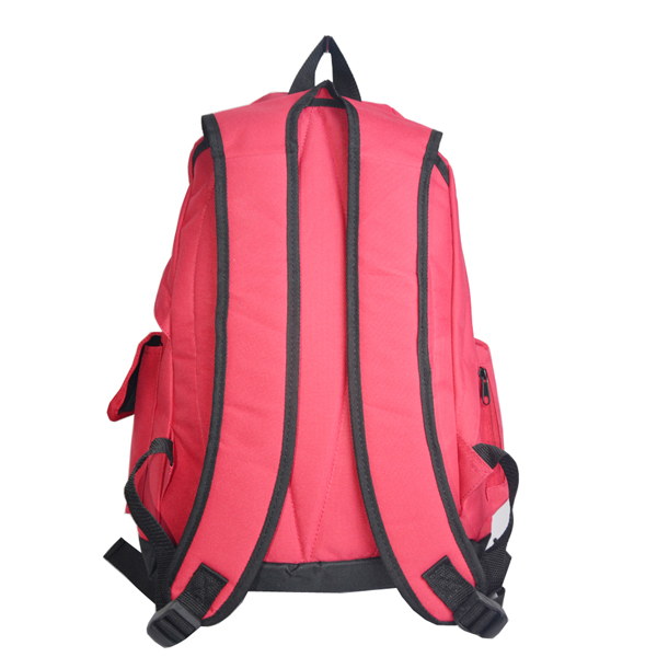 600D polyester material girls customized backpack bag with two side pocket