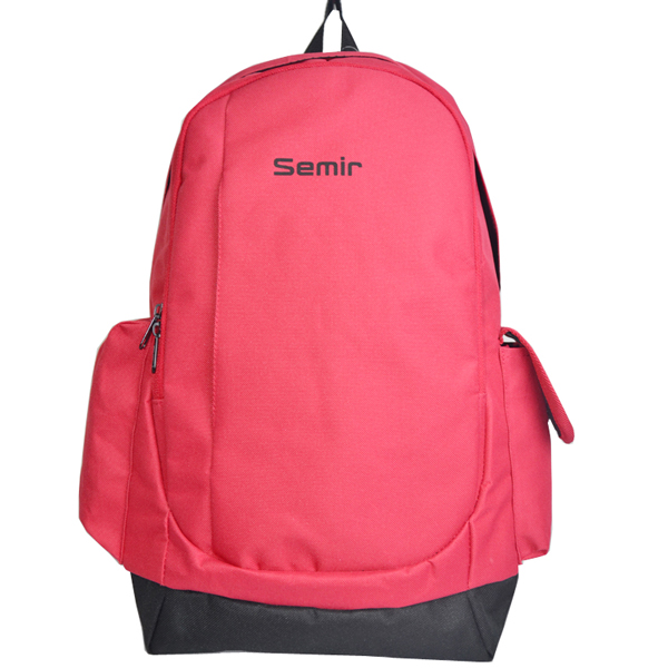 600D polyester material girls customized backpack bag with two side pocket