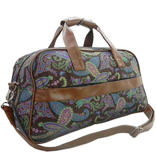 new china wholesale cheap ladies duffle bag flower printing travel sport gym bag