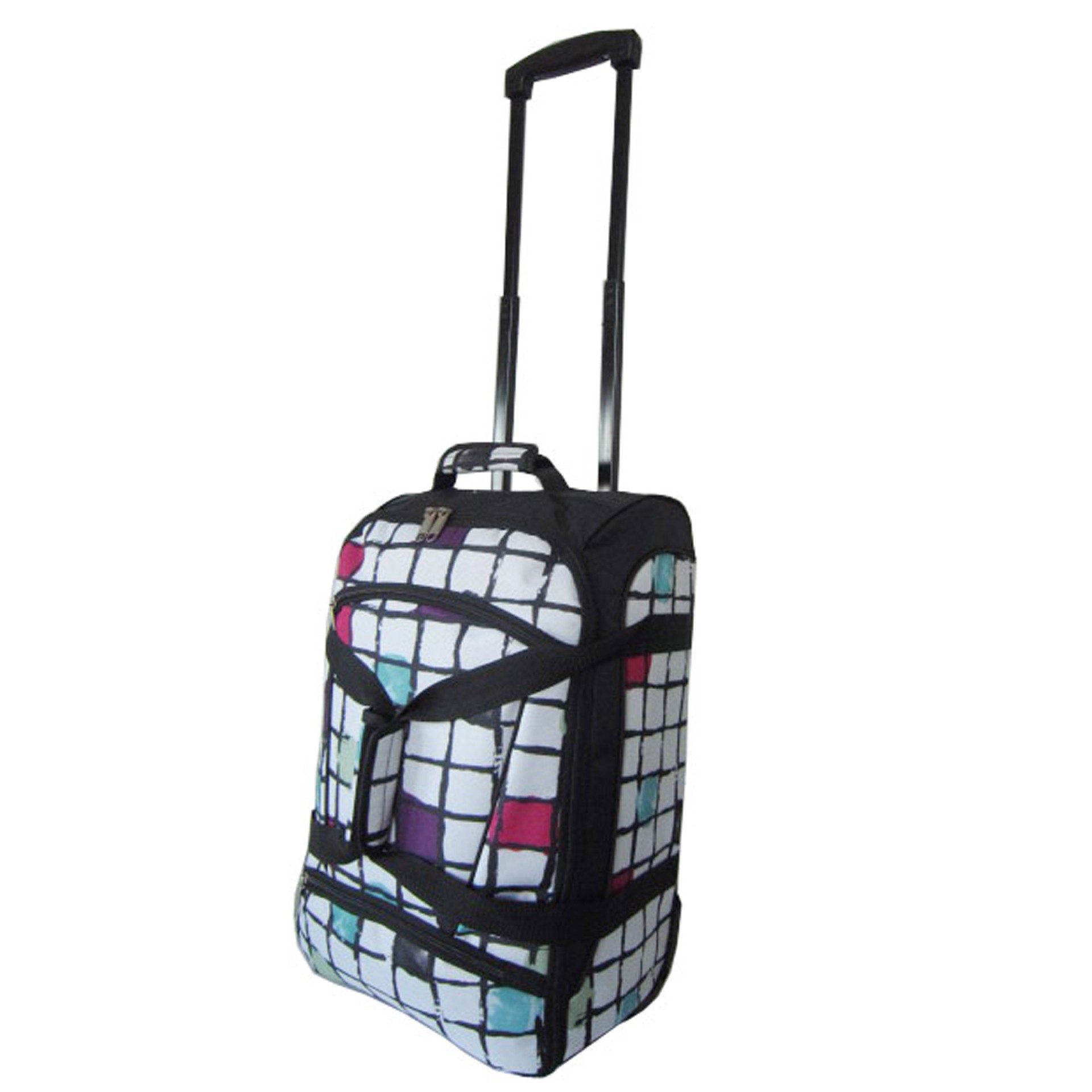 High quality fashionable 600D PVC flower printing suitcase trolley luggage wheel