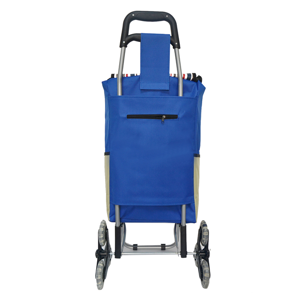 High quality fashionable 600D polyester grocery cart portable supermarket food shopping foldable trolley bag