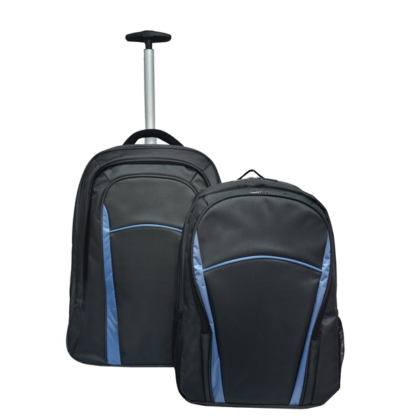 High quality fashionable 1680D polyester 2 in 1 detachable trolley bag with backpack