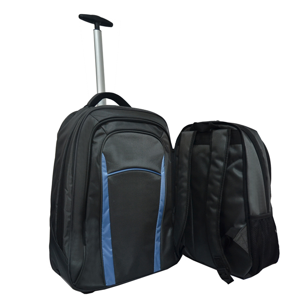 High quality fashionable 1680D polyester 2 in 1 detachable trolley bag with backpack