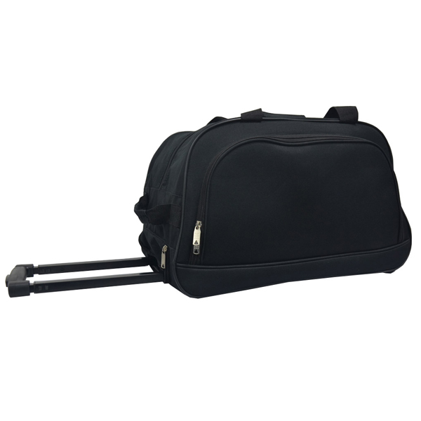 Fashionable nylon trolley travel bag with two pockets