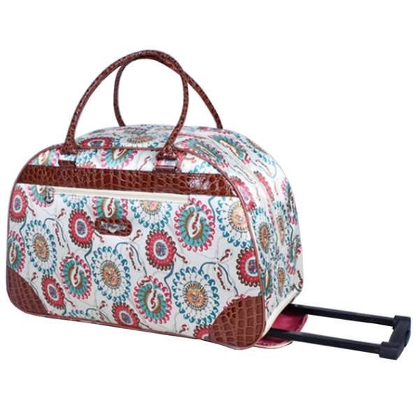 trolley travel duffel bag for lady with wheel