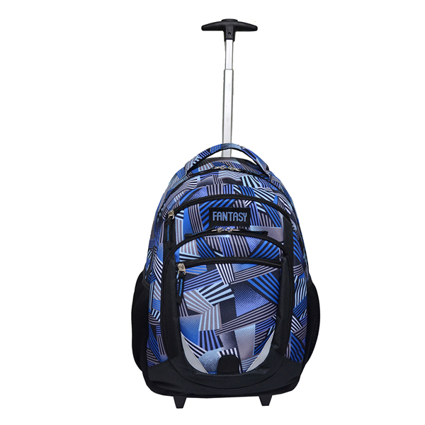 Cheap 600D polyester travel backpack wheels trolley school bags