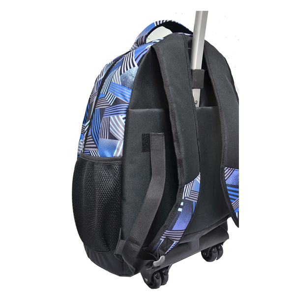 Cheap 600D polyester travel backpack wheels trolley school bags