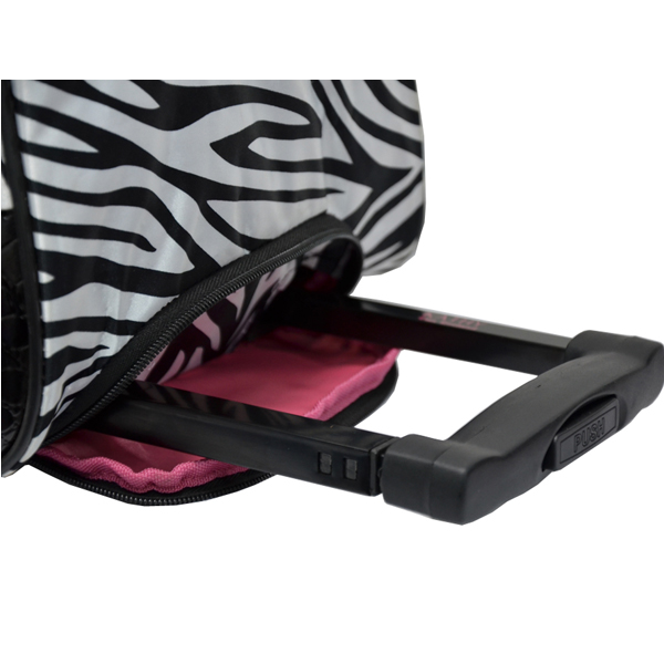 satin full printing trolley travel bag wheel