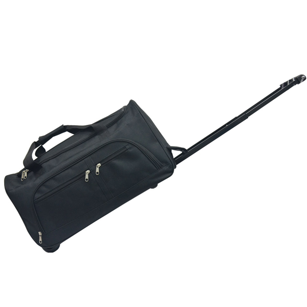 600D PVC black travel suitcase luggage trolley bags case