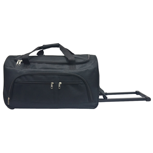 600D PVC black travel suitcase luggage trolley bags case