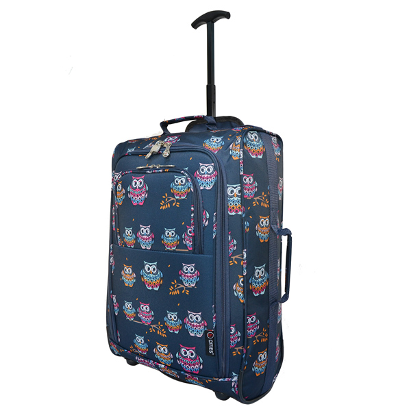 fashion polyester full printing travel trolley luggage bag with pocket