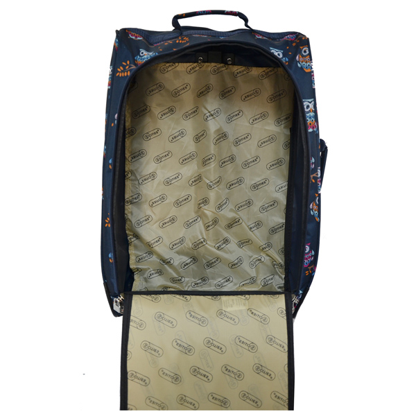 fashion polyester full printing travel trolley luggage bag with pocket