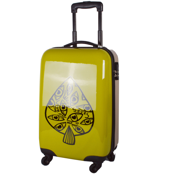 wholesale lovely printing ABS+PC suitcase travel trolley luggage bag