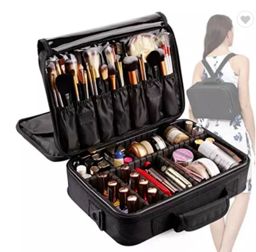 Waterproof Multi Functional 3 layer brush holder make up case travel cosmetic bag