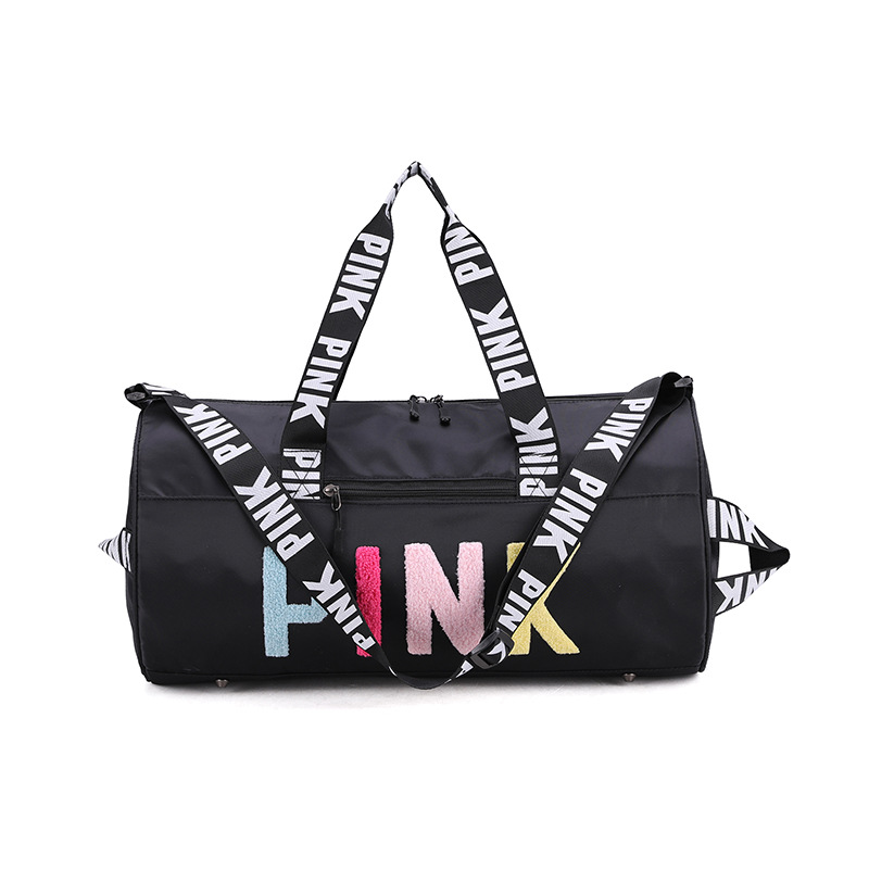 Custom logo Large Capacity Duffel Sports Overnight Travel Bag sport crossbody duffle pink gym bag for girls women/DQ07-110