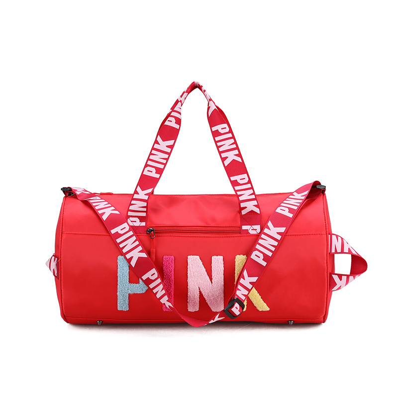 Custom logo Large Capacity Duffel Sports Overnight Travel Bag sport crossbody duffle pink gym bag for girls women/DQ07-110