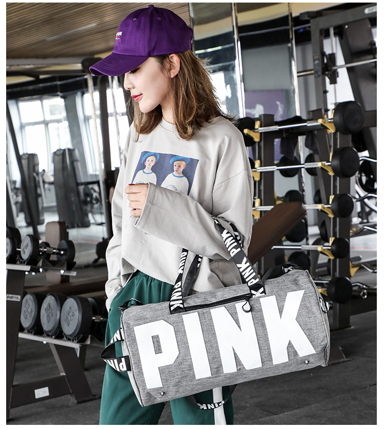 Customized Waterproof Gym Bag Duffel Sports Bag Fitness Outdoor Travel Pink Wet Dry Shoes Compartment Women Handbag Shoulder Bag/DQ07-111