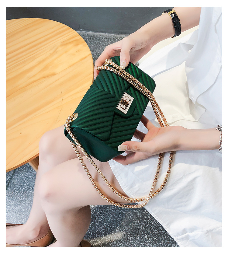 2021 Wholesale Women Trendy Fashion Gender Environment Silicone Square Crossbody Shoulder Bag Candy Color Handbag/DQ03-154