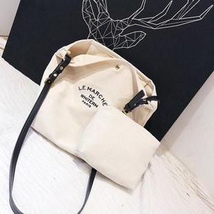 New Printed Crossbody Bag Letter Printed One Shoulder Fashion Bag Leisure Shopping Mother Canvas Recycled Bag