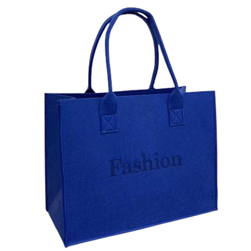 wholesale new felt tote bag simple fashion versatile shoulder large capacity shopping tote bag can print logo recycled bag