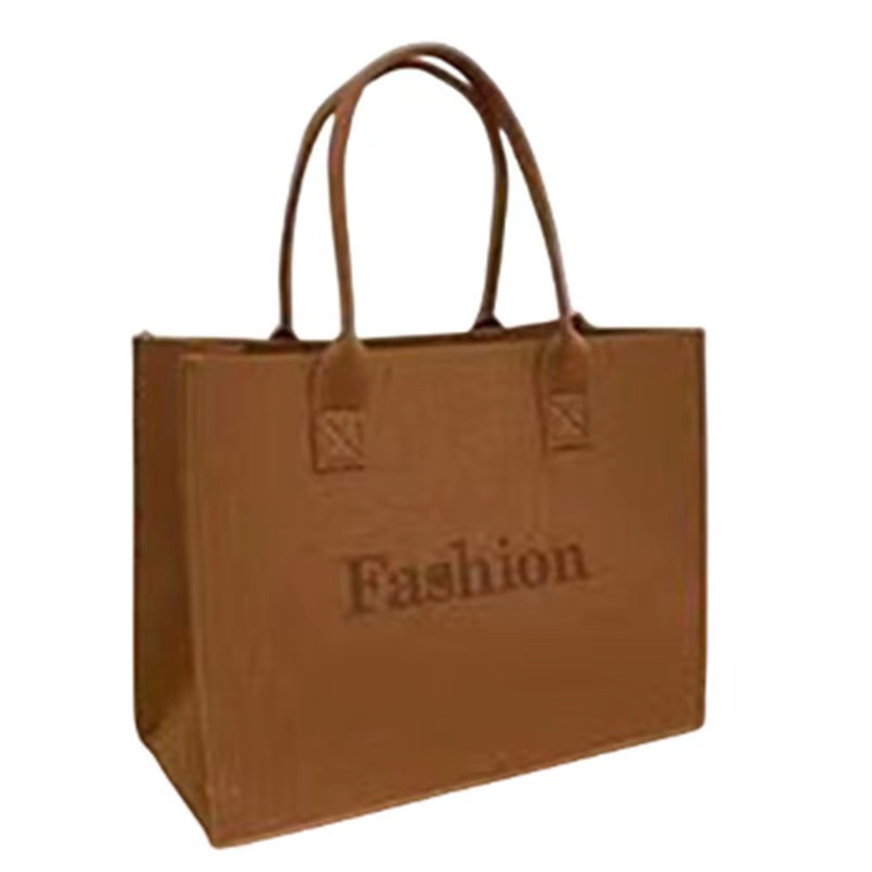 wholesale new felt tote bag simple fashion versatile shoulder large capacity shopping tote bag can print logo recycled bag