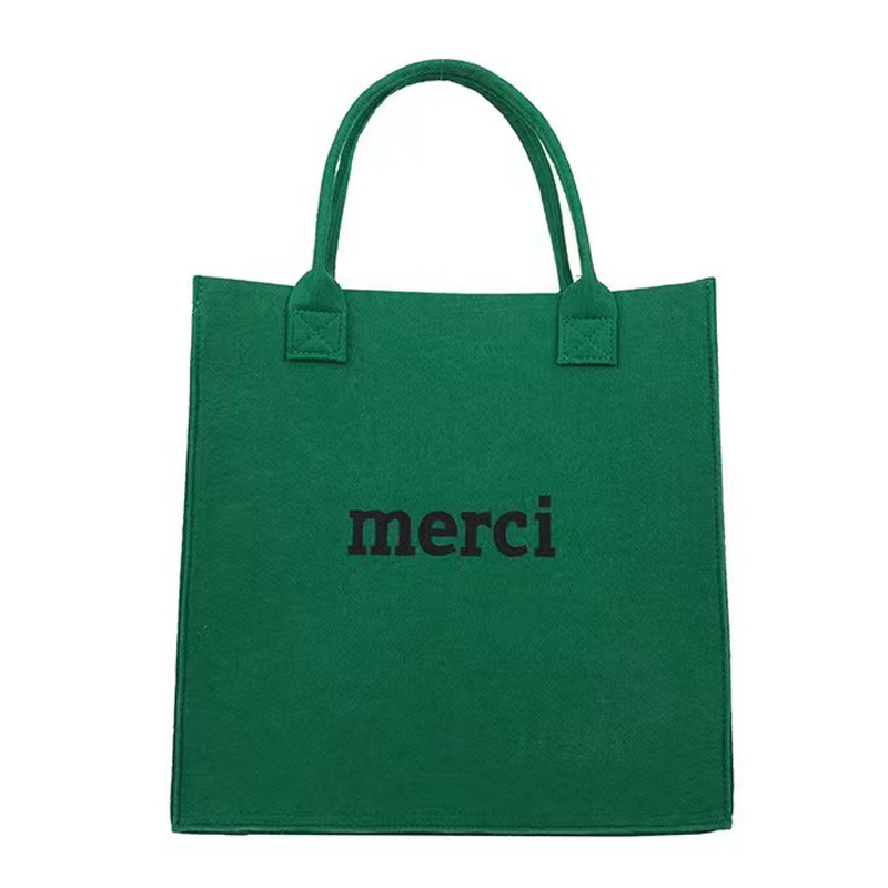 Wholesale Fashion Tote Felt Bag Casual Simple Large Capacity Shopping Bag Advertising Promotional Gift Recycled Bags