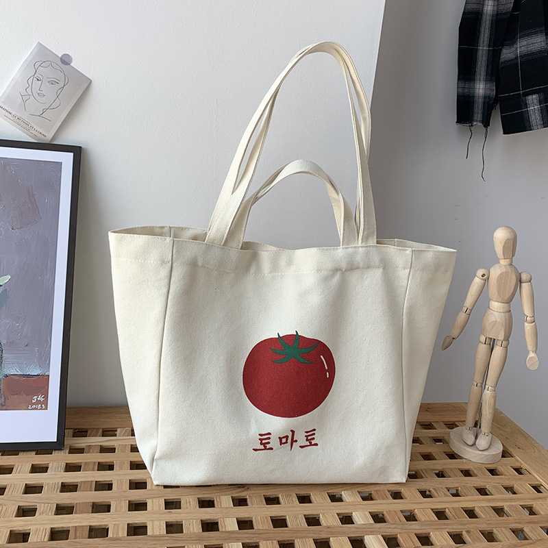 wholesale leisure literary cotton bag creative cotton cute handheld shopping recycled bag canvas bag can color printing logo