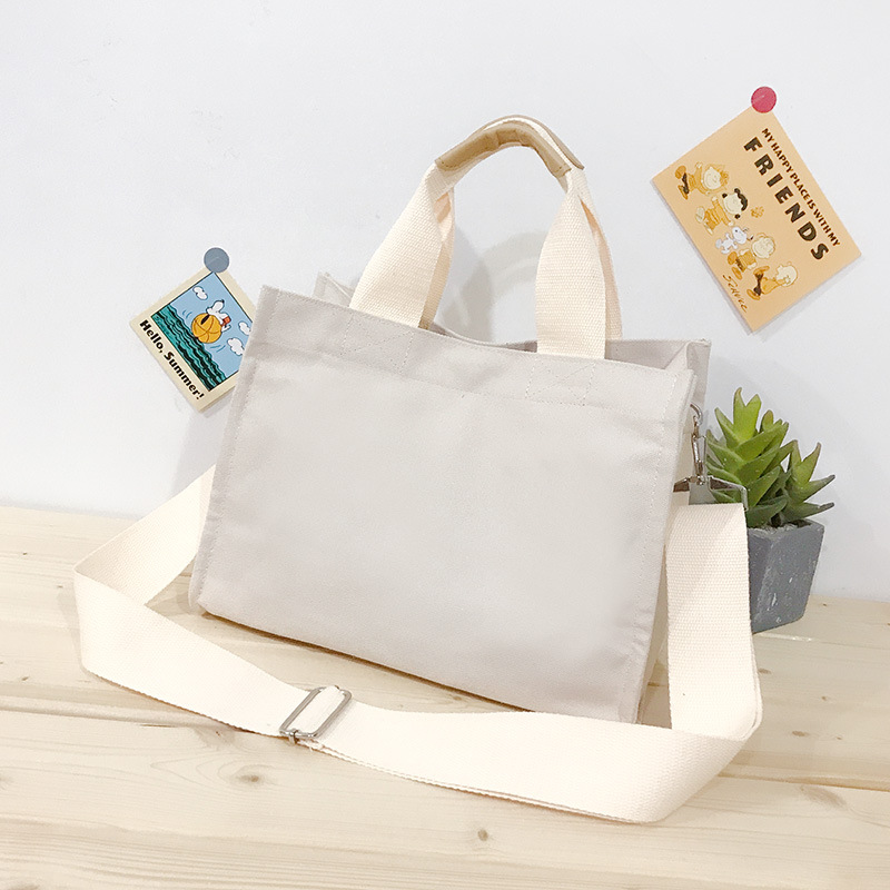 Wholesale private label recycled bag female Korean ins canvas bag new letters simple crossbody bag casual ride shoulder handbag