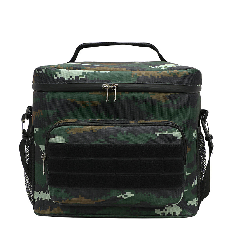 Outdoor camouflage insulation bag Oxford cloth portable insulation bag wear-resistant 15L convenient lunch cooler bag