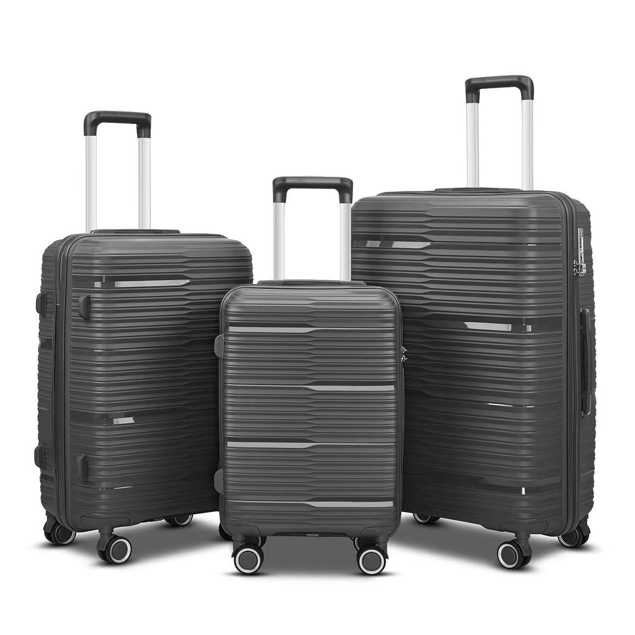 Foreign Trade Three Piece Set PP Trolley Box Fixed Trademark Universal Wheel Travel Box 20 Inch Student Boarding Luggage