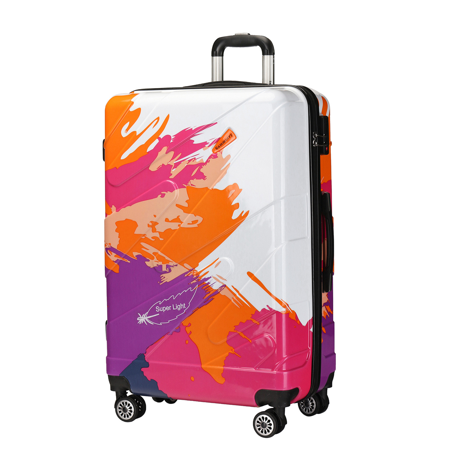 abs trolley case with logo travel luggage Luggage foreign trade luggage 3 pieces set